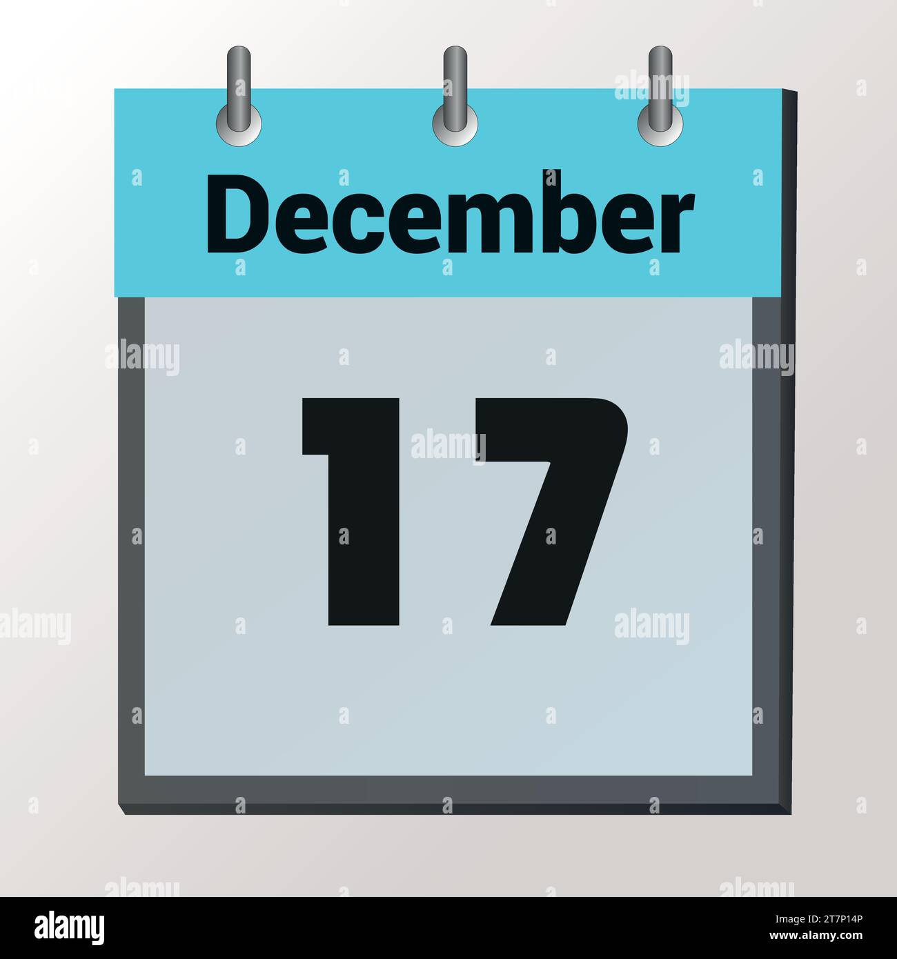 Tag im Kalender, Vektorbildformat, Dezember 17 Stock Vektor