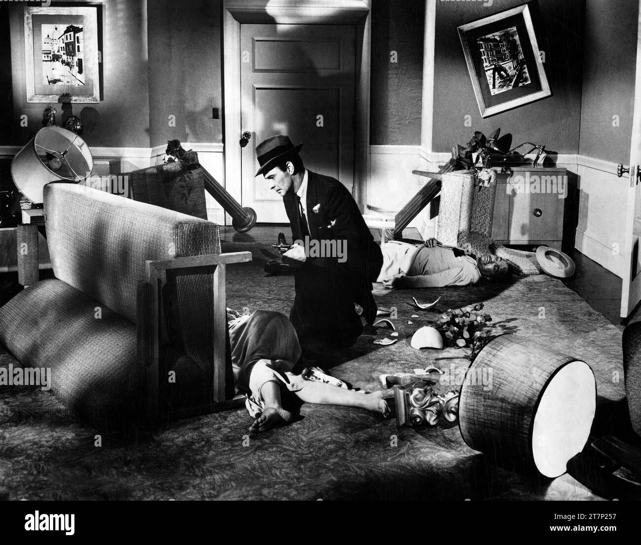 Barry Sullivan, am Set des Films „The Miami Story“, Columbia Pictures, 1954 Stockfoto