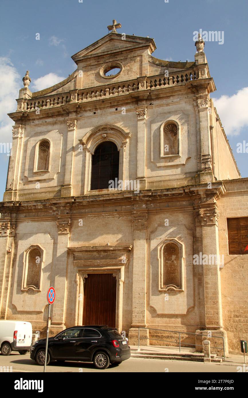 Manduria, Italien. Außenansicht der mittelalterlichen Chiesa di San Francesco. Stockfoto