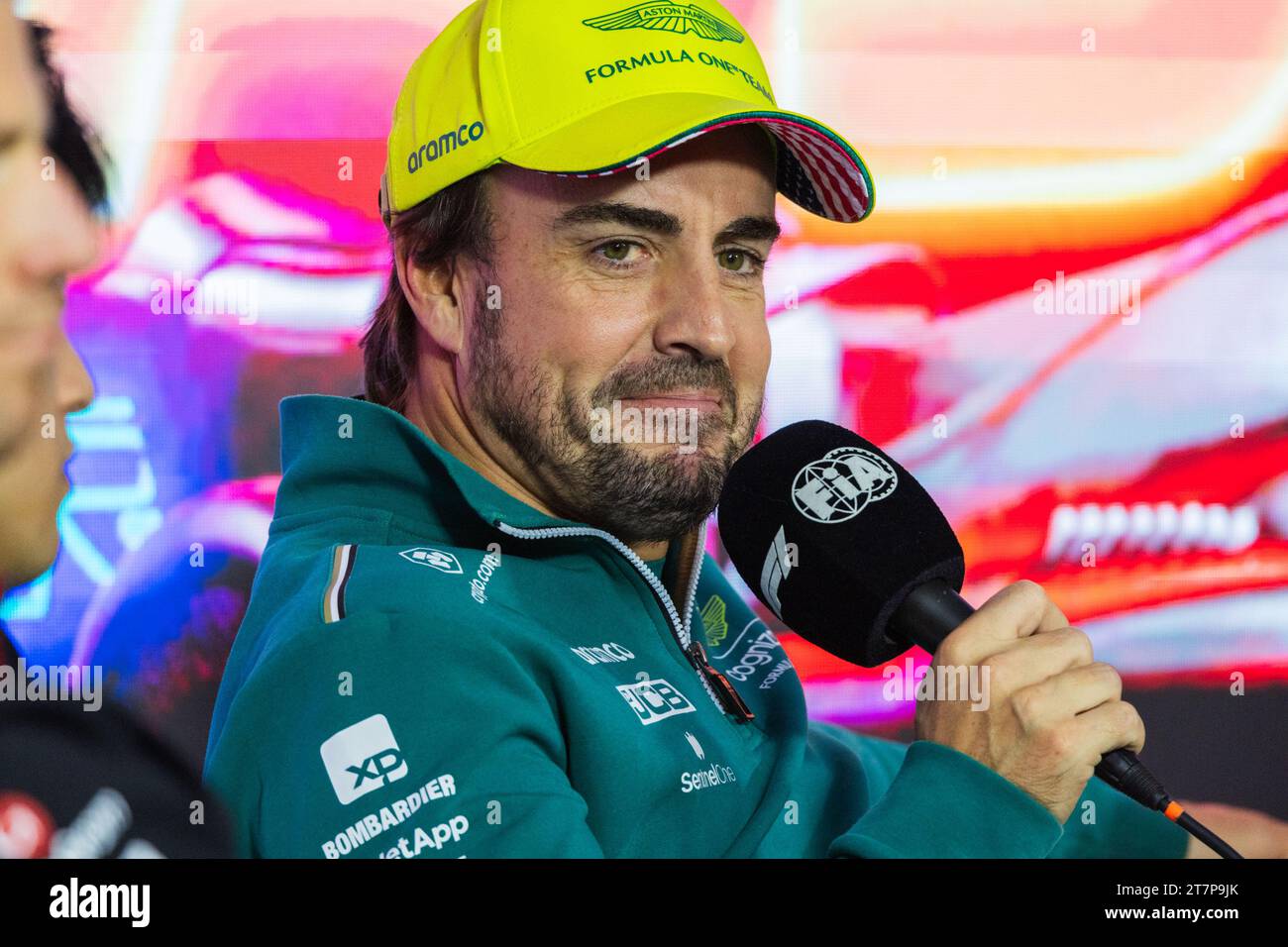 Las Vegas Street Circuit, Las Vegas, USA. 15.November 2023; Fernando Alonso aus Spanien und Aston Martin Aramco Cognizant F1 Team während des Formel 1 Las Vegas Grand Prix, Formel 1 - F1 Motorsport, gebührenpflichtiges Bild, Foto und Copyright © Jay HIRANO/ ATP Images (HIRANO Jay/ATP/SPP) Credit: SPP Sport Press Photo. /Alamy Live News Stockfoto