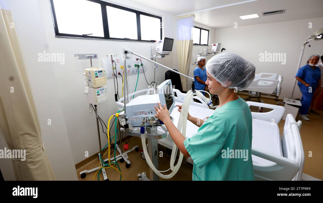 porto seguro, bahia, brasilien - 20. oktober 2023: Intensivstation eines öffentlichen Krankenhauses in der Stadt Porto Seguro. Stockfoto