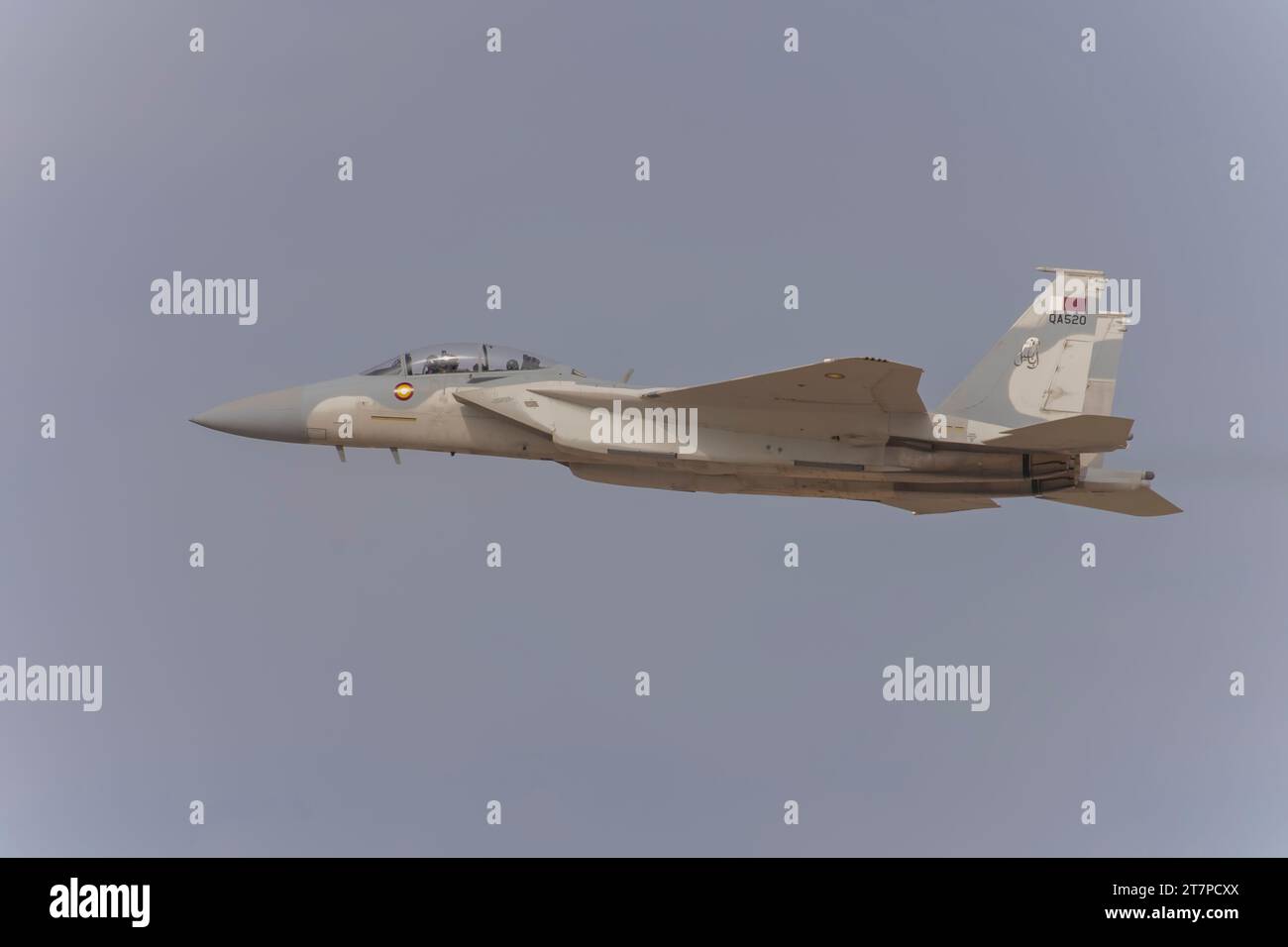 F-15E Strike Eagle auf der Dubai Air Show 2023 in Dubai, VAE Stockfoto