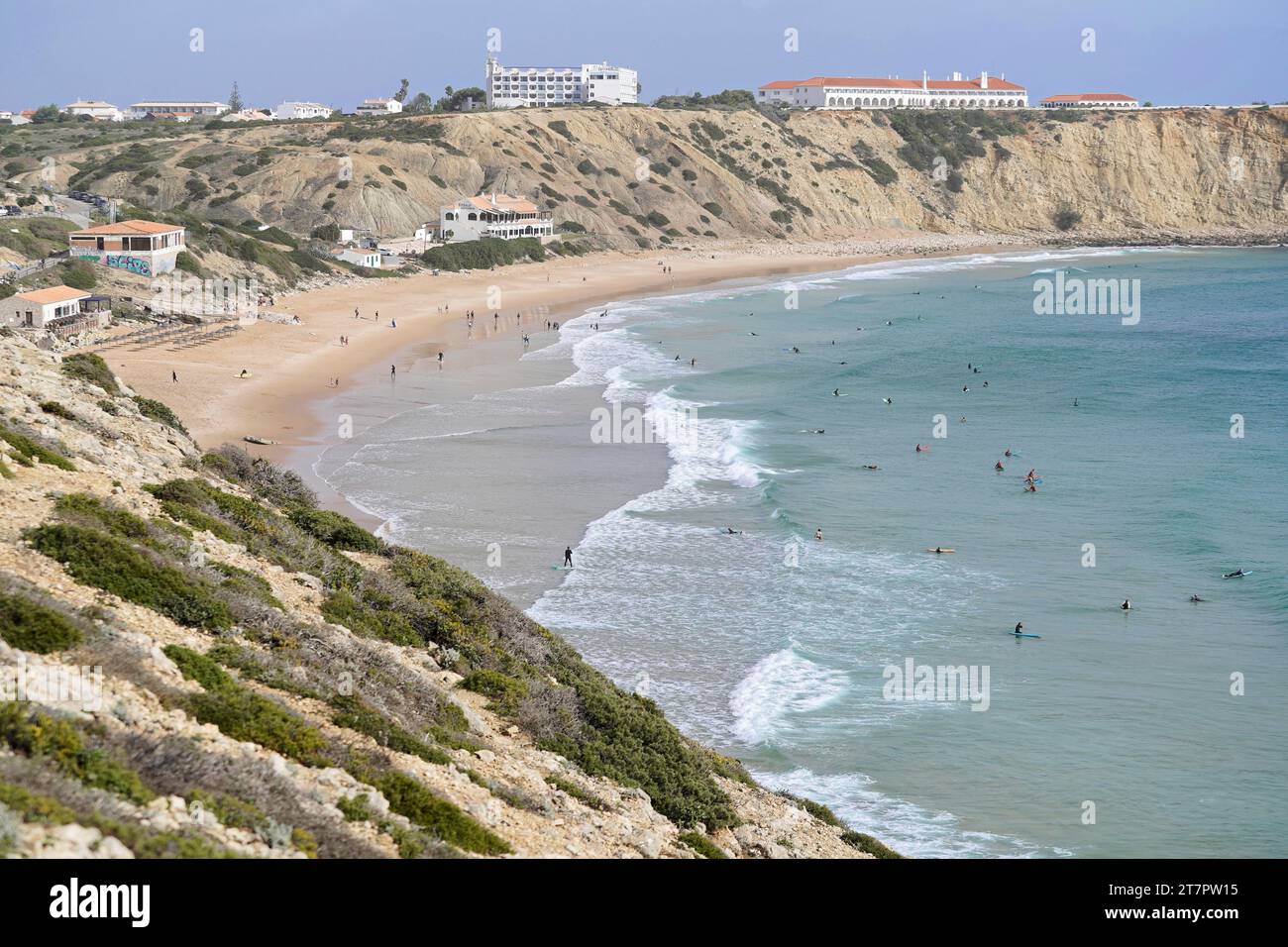 Küste, Strand Praia da Mareta, Sagres, Algarve, Portugal Stockfoto