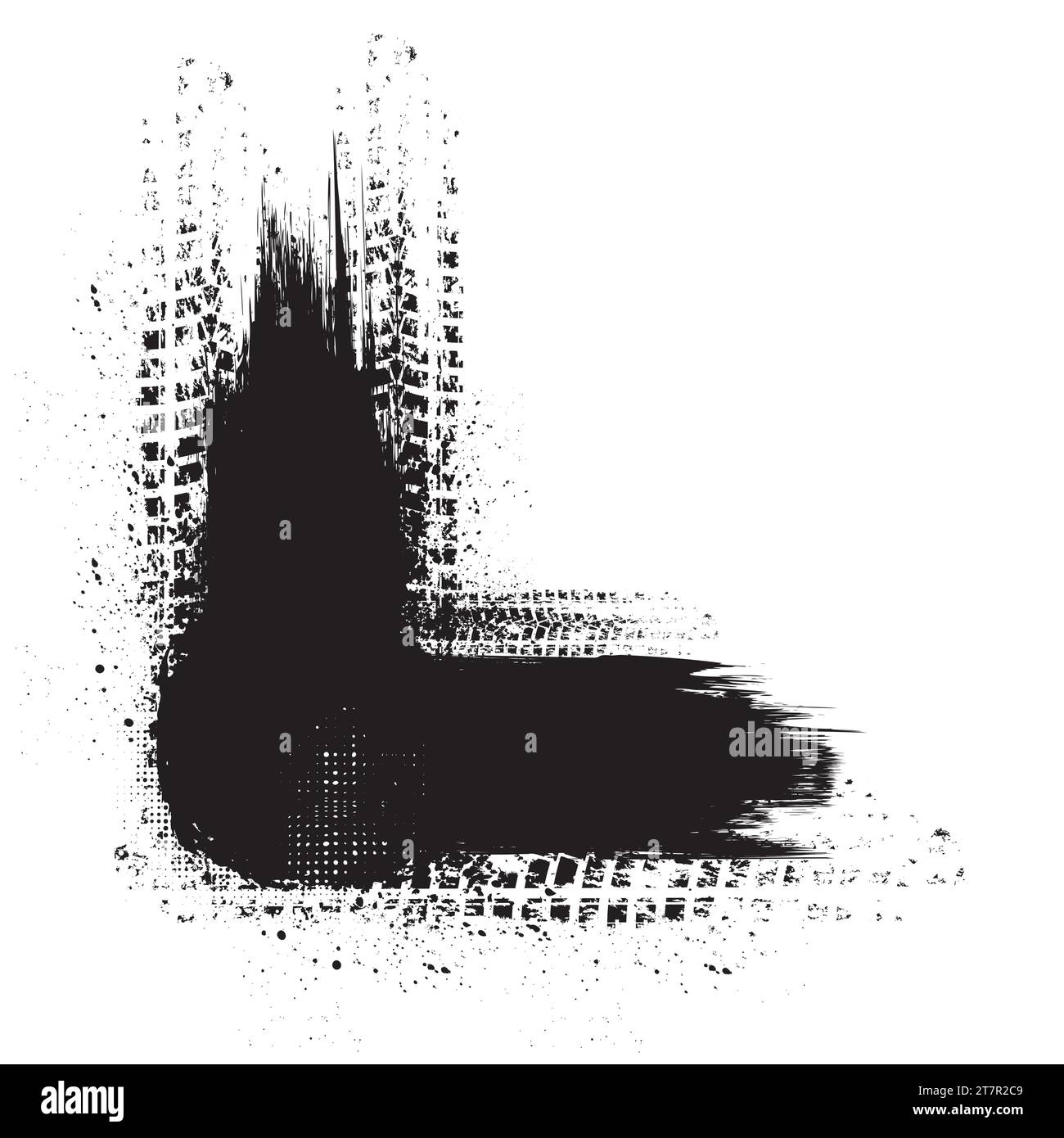Schwarze Grunge Reifen Spritzdesign Stock Vektor