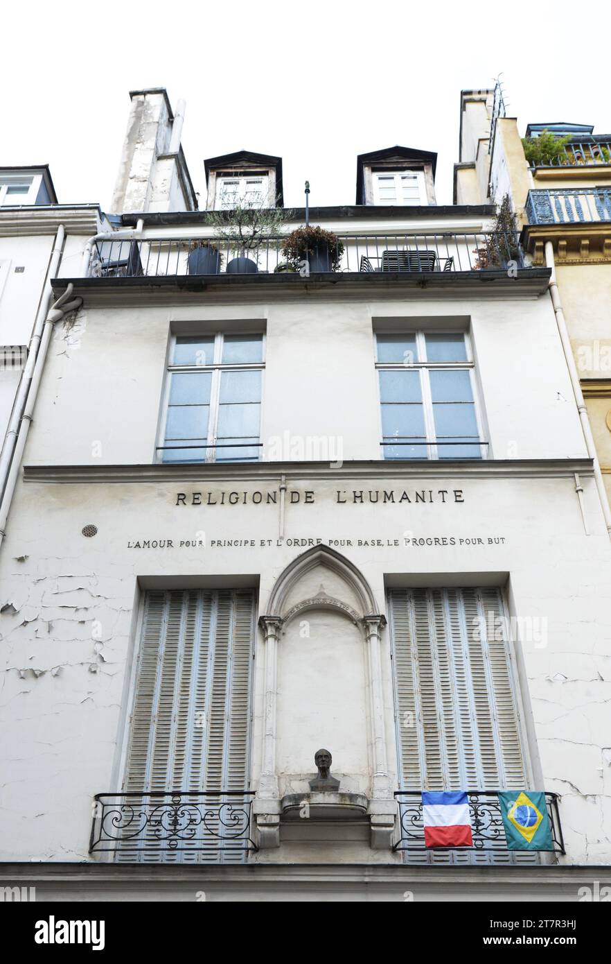 Tempel der Menschheit in der Rue Payenne, Paris, Frankreich Stockfoto