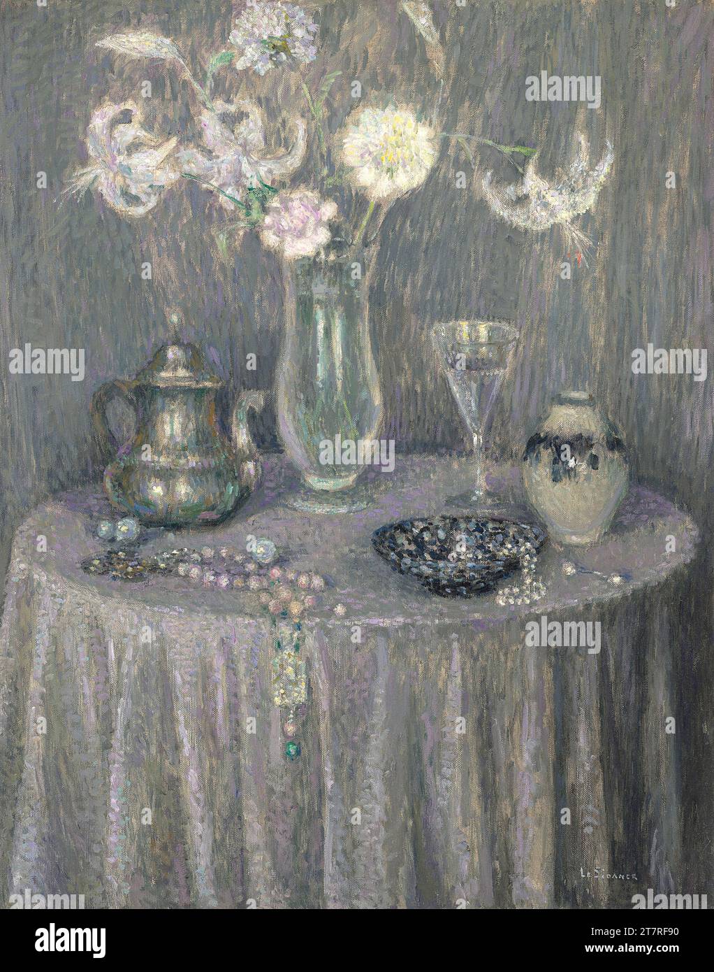 Henri le Sidaner - der Gray Harmony Tisch Stockfoto