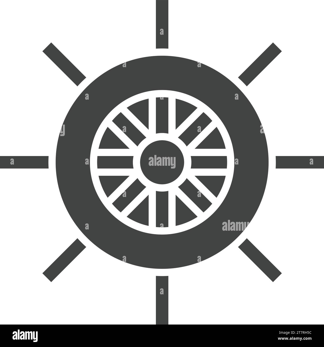 Vektorbild des Symbols „Boat's Wheel“. Stock Vektor