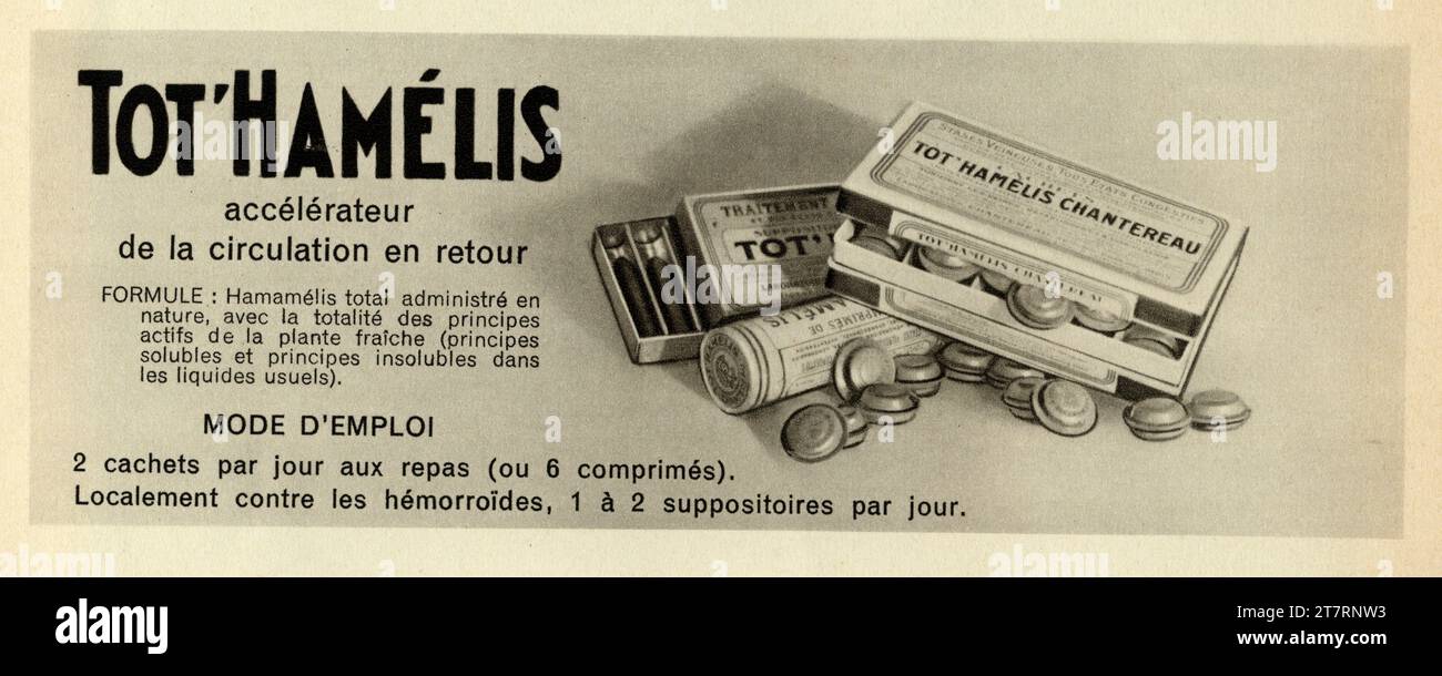 Publicité ancienne tot HAMéLIS accélérateur de la Circulation en retour Stockfoto