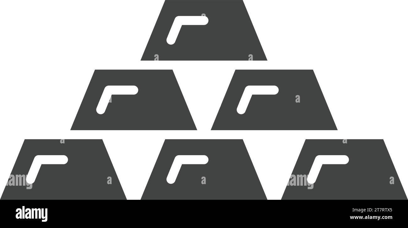 Vektorbild des Symbols Goldbarren. Stock Vektor