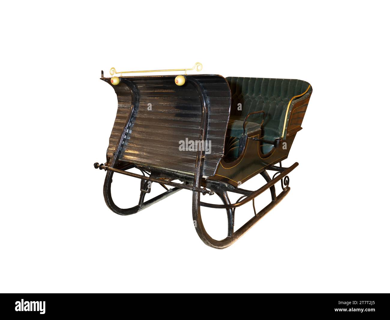 Alter alter alter Schlitten, isoliert auf weißem Hintergrund Stockfoto