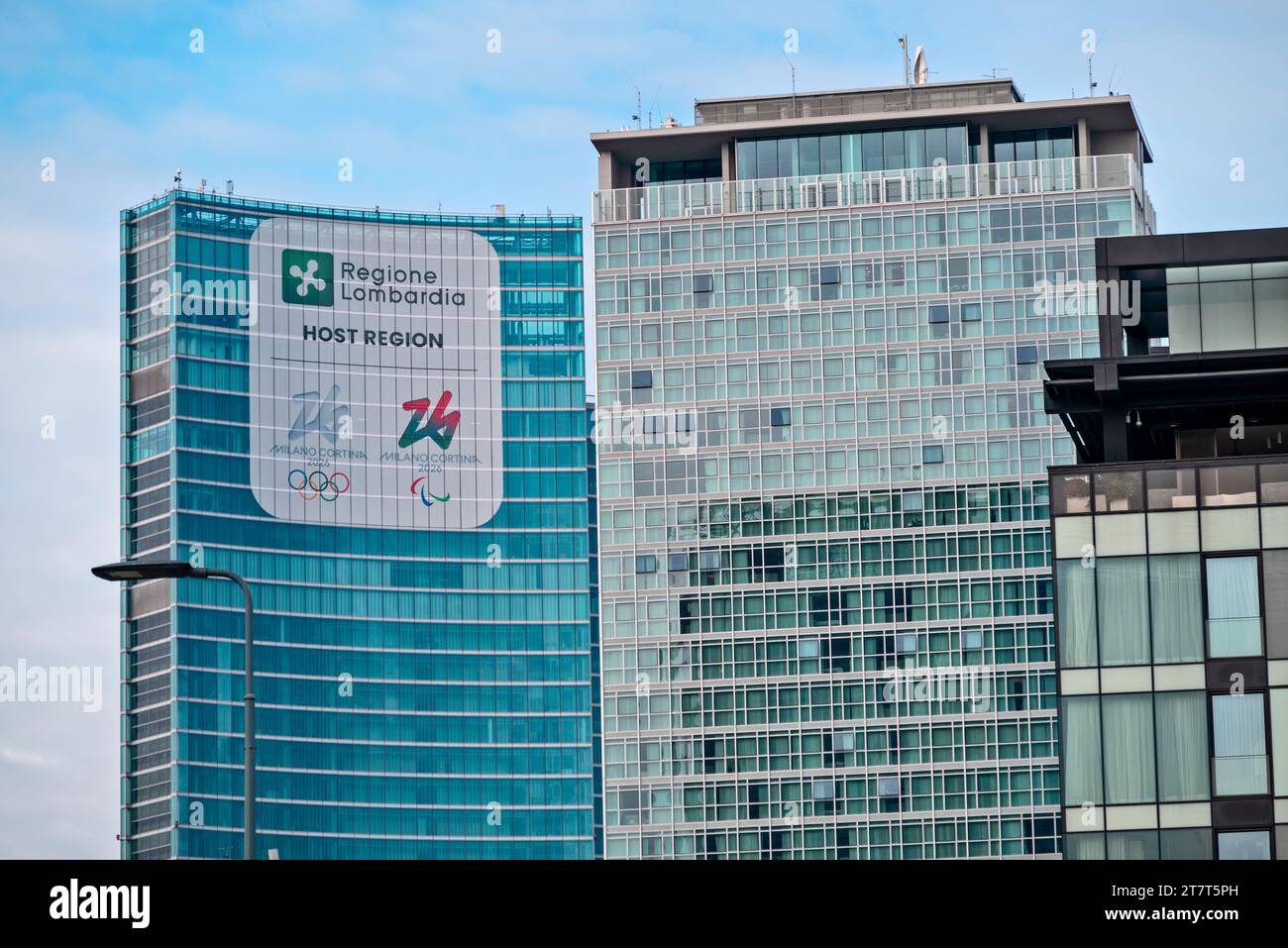 Palazzo Lombardia, Mailand, Porta Nuova, Wolkenkratzer, 15.4.2016. Region Lombardia, Sitz des Regionalrats der Lombardei. Italien Stockfoto