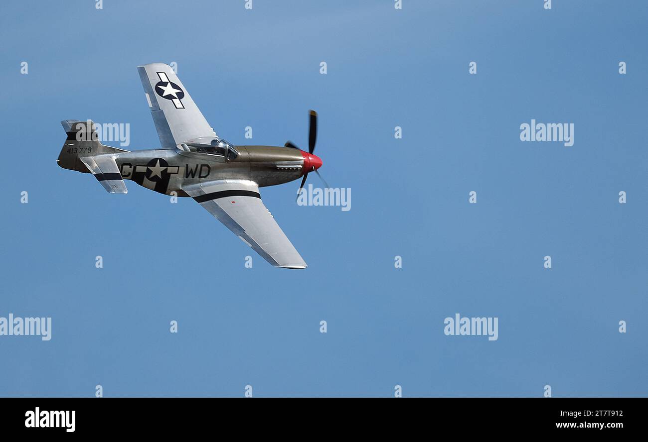 Die North American Aviation P-51 Mustang ist eine US-amerikanische langfristiger, einsitzige Jagdflugzeug und Jagdbomber während des Zweiten Weltkrieges und des Koreakrieges Stockfoto