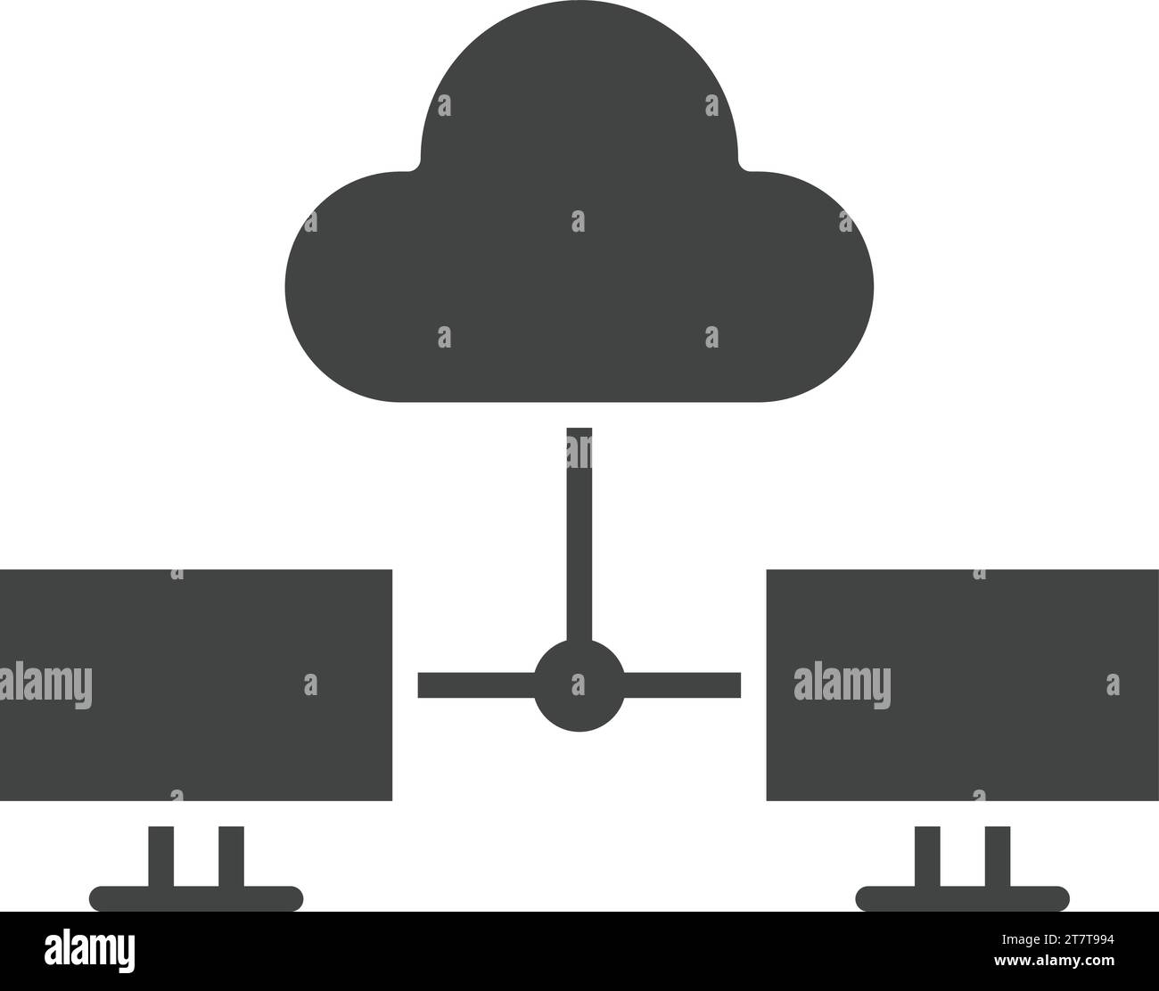 Vektorbild des Symbols für die Shared Cloud. Stock Vektor