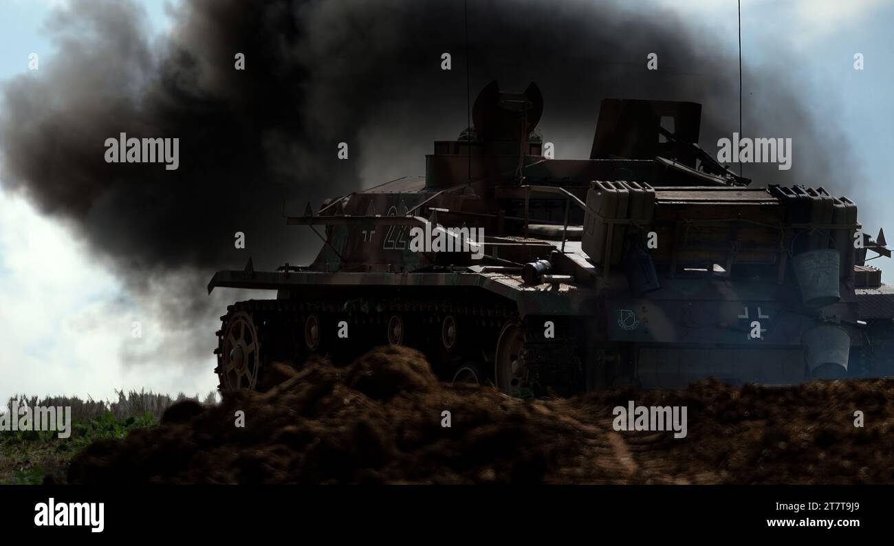 Siegesshow. Leicester, Großbritannien, 2023. Das Sturmgeschütz III war ein von Deutschland während des Zweiten Weltkriegs hergestelltes Sturmgeschütz Stockfoto