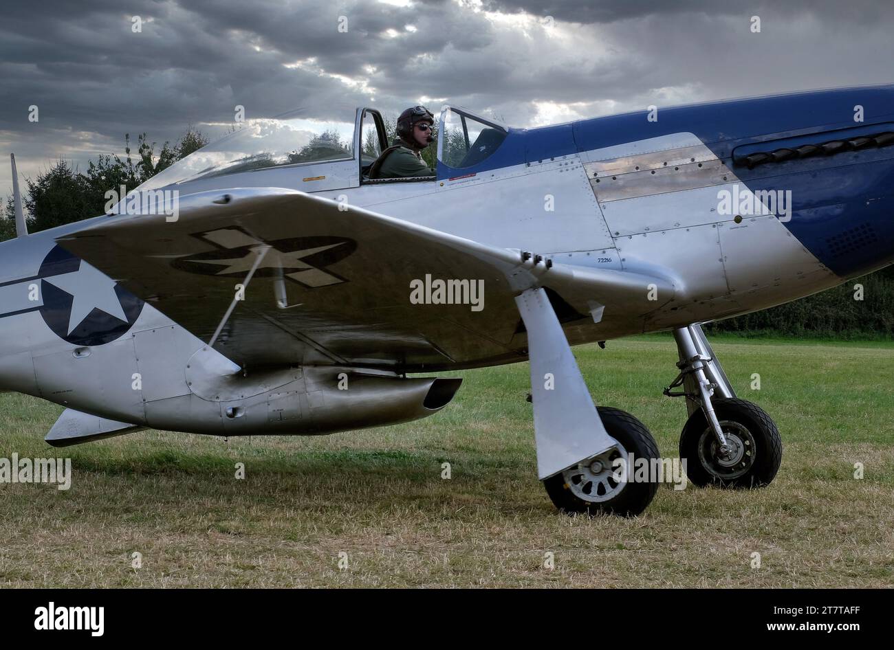 Die North American Aviation P-51 Mustang ist eine US-amerikanische langfristiger, einsitzige Jagdflugzeug und Jagdbomber während des Zweiten Weltkrieges und des Koreakrieges Stockfoto