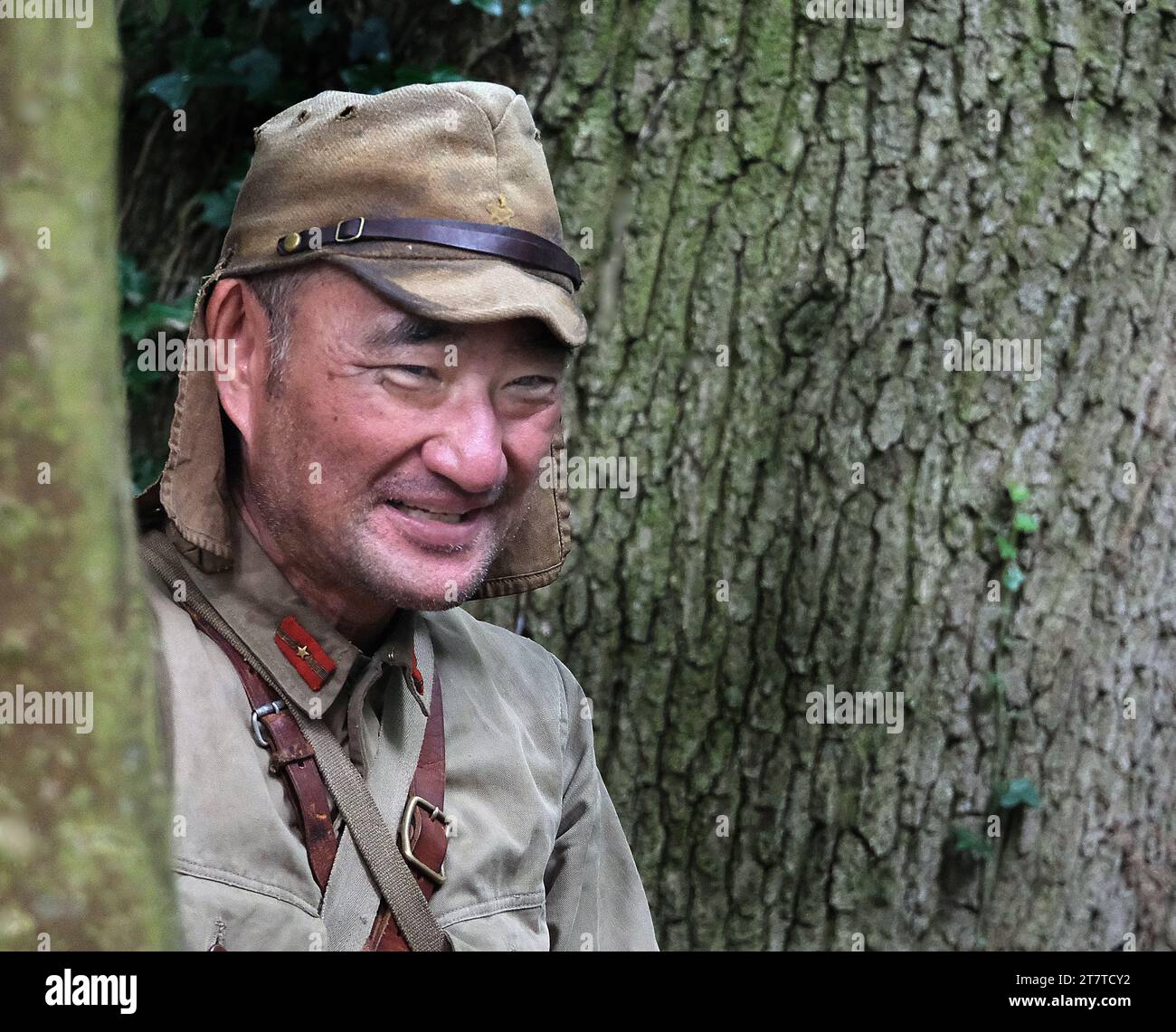 Victory Show, leicester, Großbritannien, 2023. Enactor als japanischer Feldoffizier im 2. Weltkrieg. Stockfoto