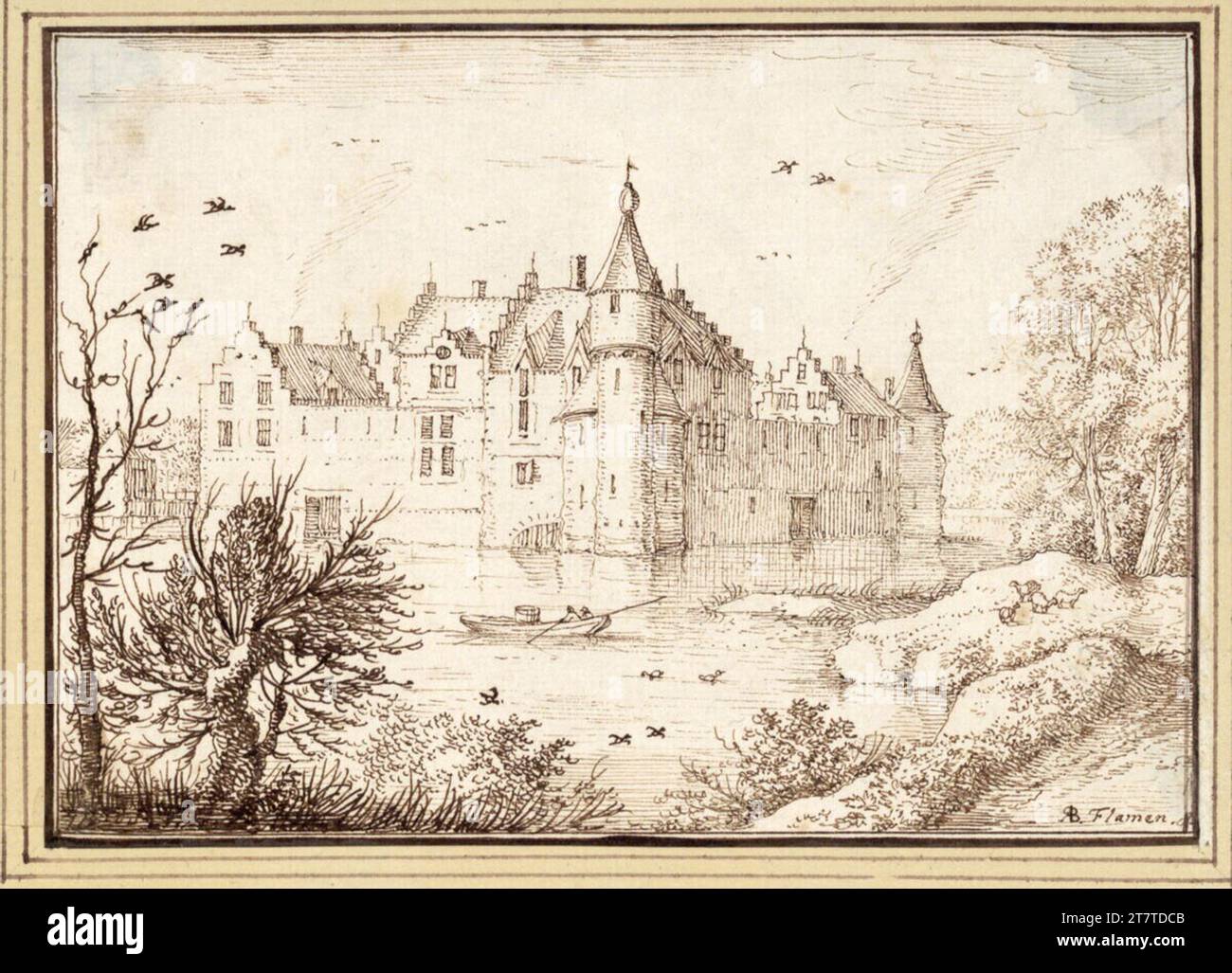 Wasserschleuse Albert Flamen (III-7). Feder in Braun Stockfoto