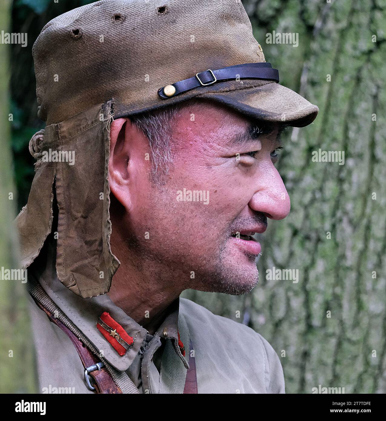 Victory Show, leicester, Großbritannien, 2023. Enactor als japanischer Feldoffizier im 2. Weltkrieg. Stockfoto