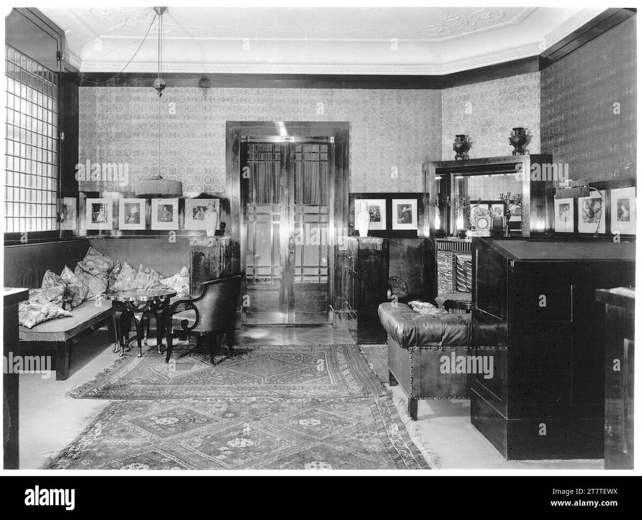 Martin Gerlach jun. Wohnung Georg und Else Weiss, Wien I., Falkestraße 6/2. Stock, Wohnzimmer. Silbergelatinepapier 1904, 1904 Stockfoto