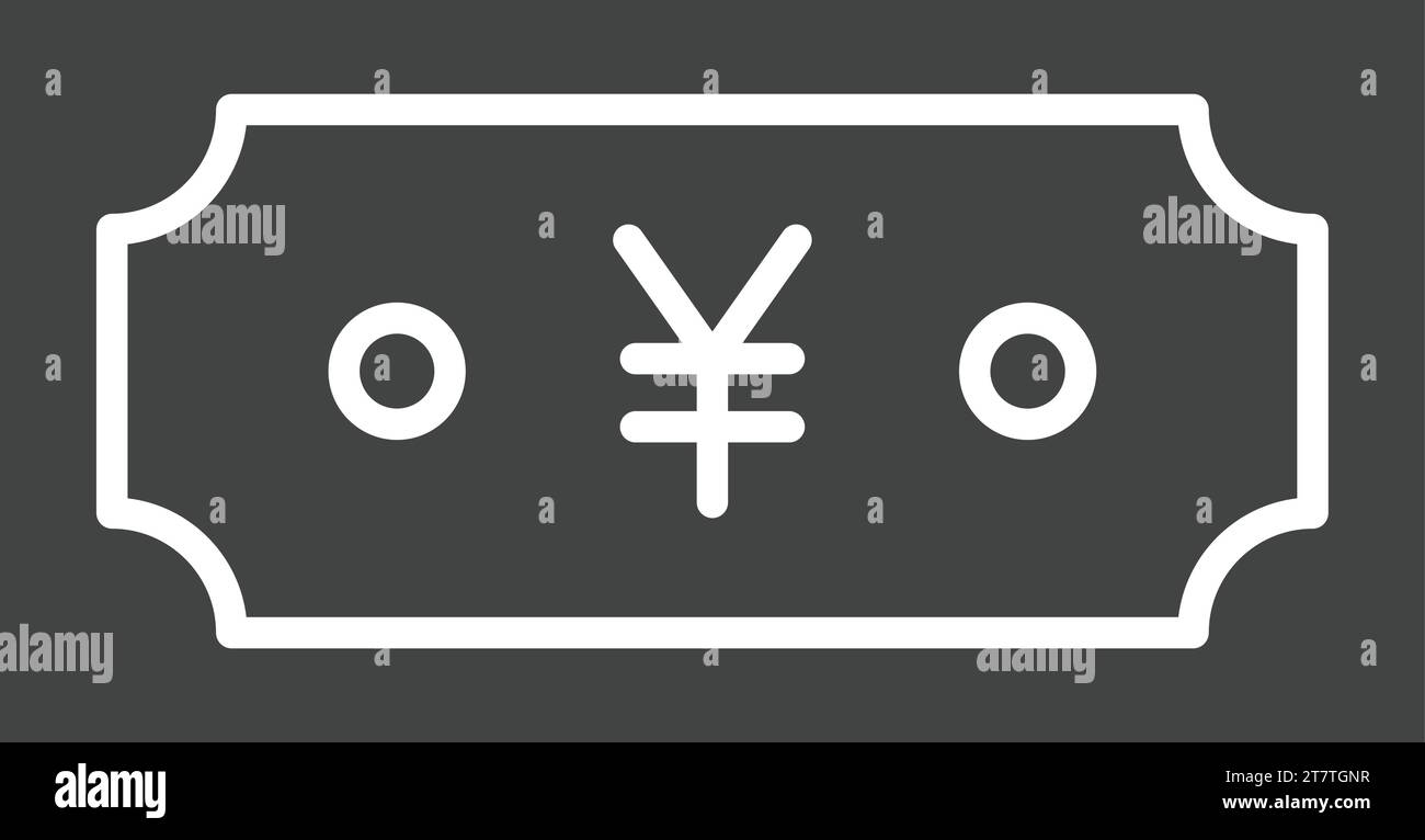 Vektorbild des Symbols Yen-Währung. Stock Vektor