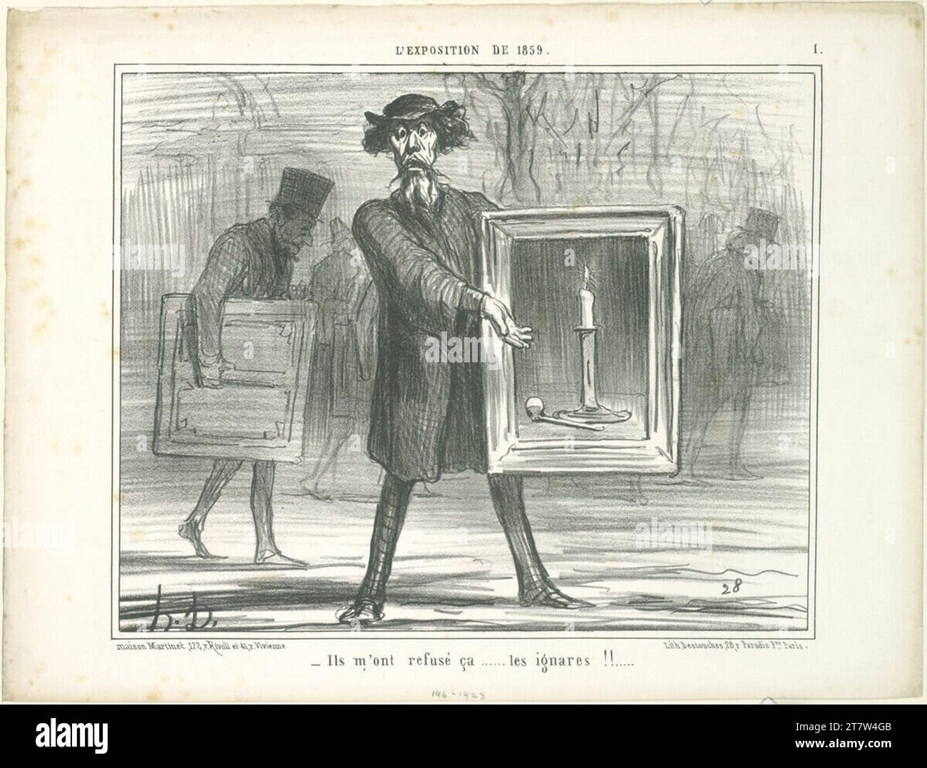 Honoré Daumier, sie haben mich ... abgelehnt Die Ignoranten!! .... Lithographie 1859 , 1859 Stockfoto
