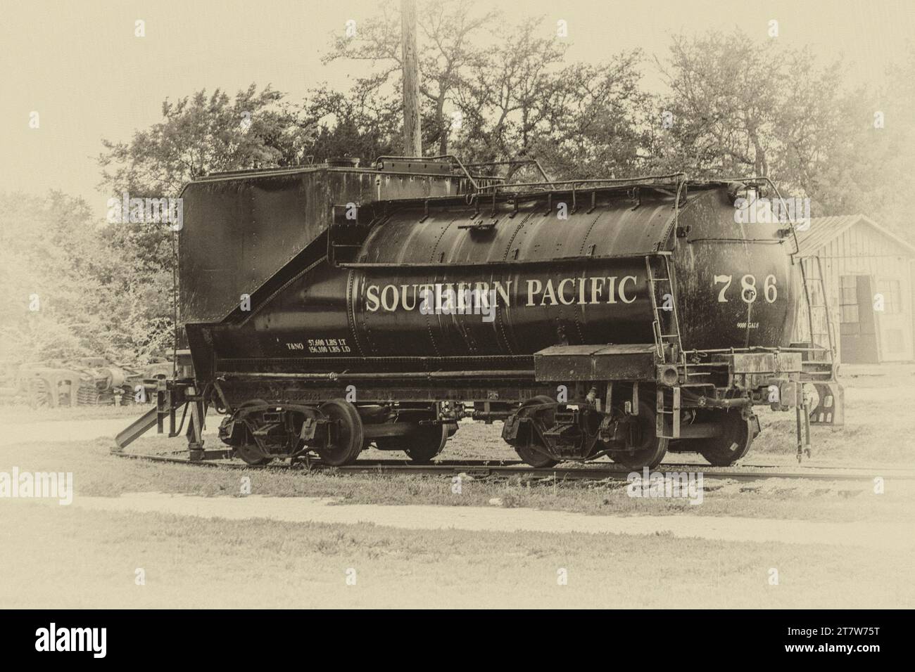 Austin Steam Train Vereinigung Rangierbahnhof an der Cedar Park, Texas, train Depot. Stockfoto