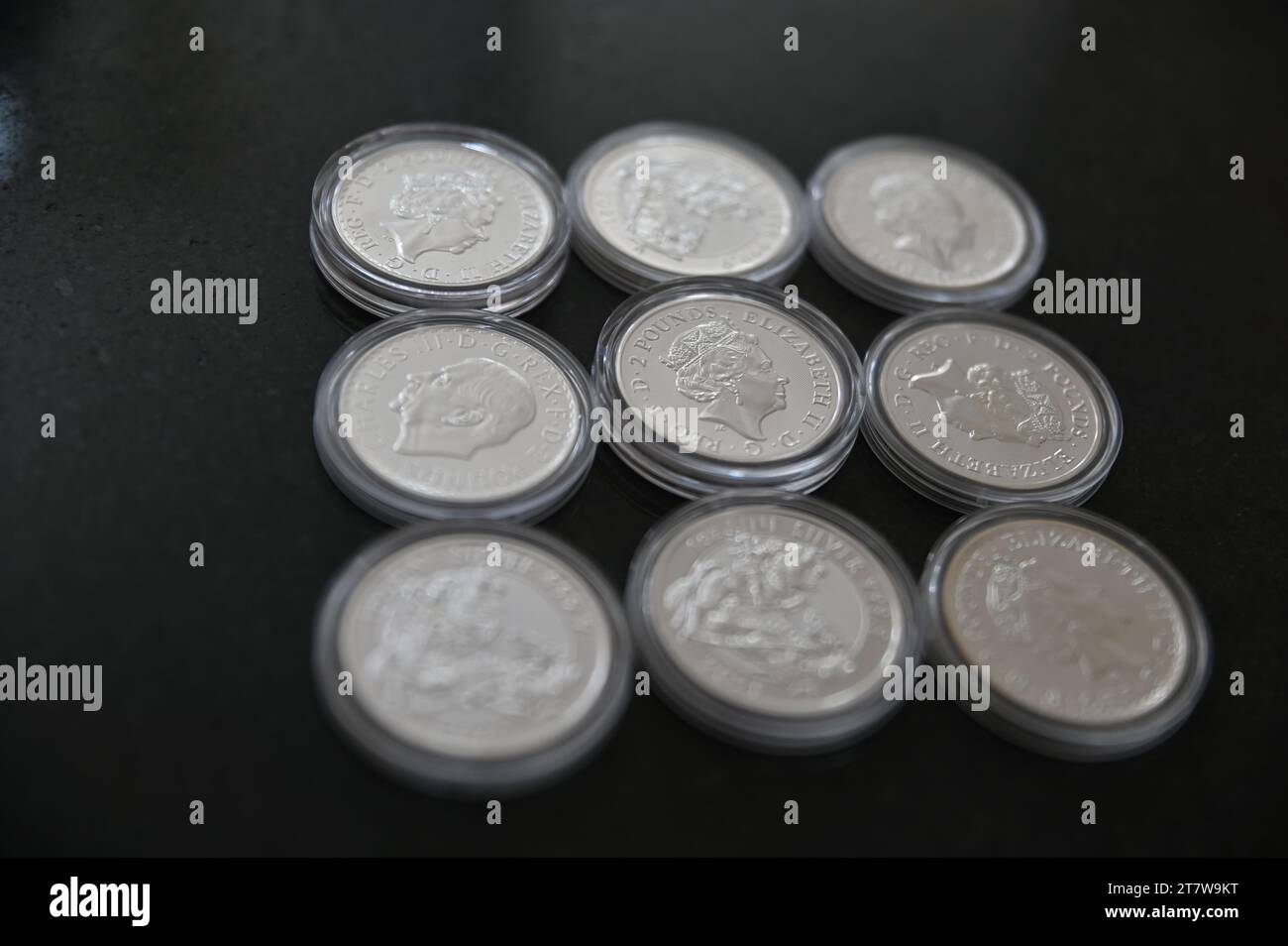 Eine Unze Münzen 2 Stockfoto