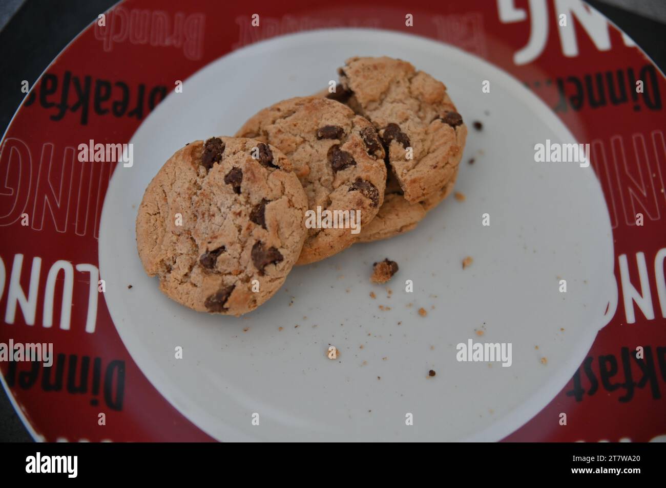 Cookies auf Platte Stockfoto