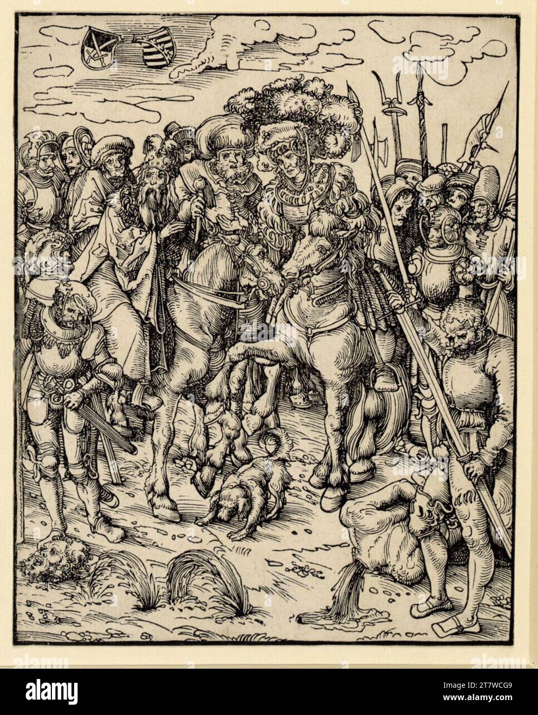 Lucas Cranach d. Ä. Das Martyrium von St. Matthäus (Hollsteindeutsch); das Martyrium von St. Paul (tib). Holzschnitt um 1512 Stockfoto