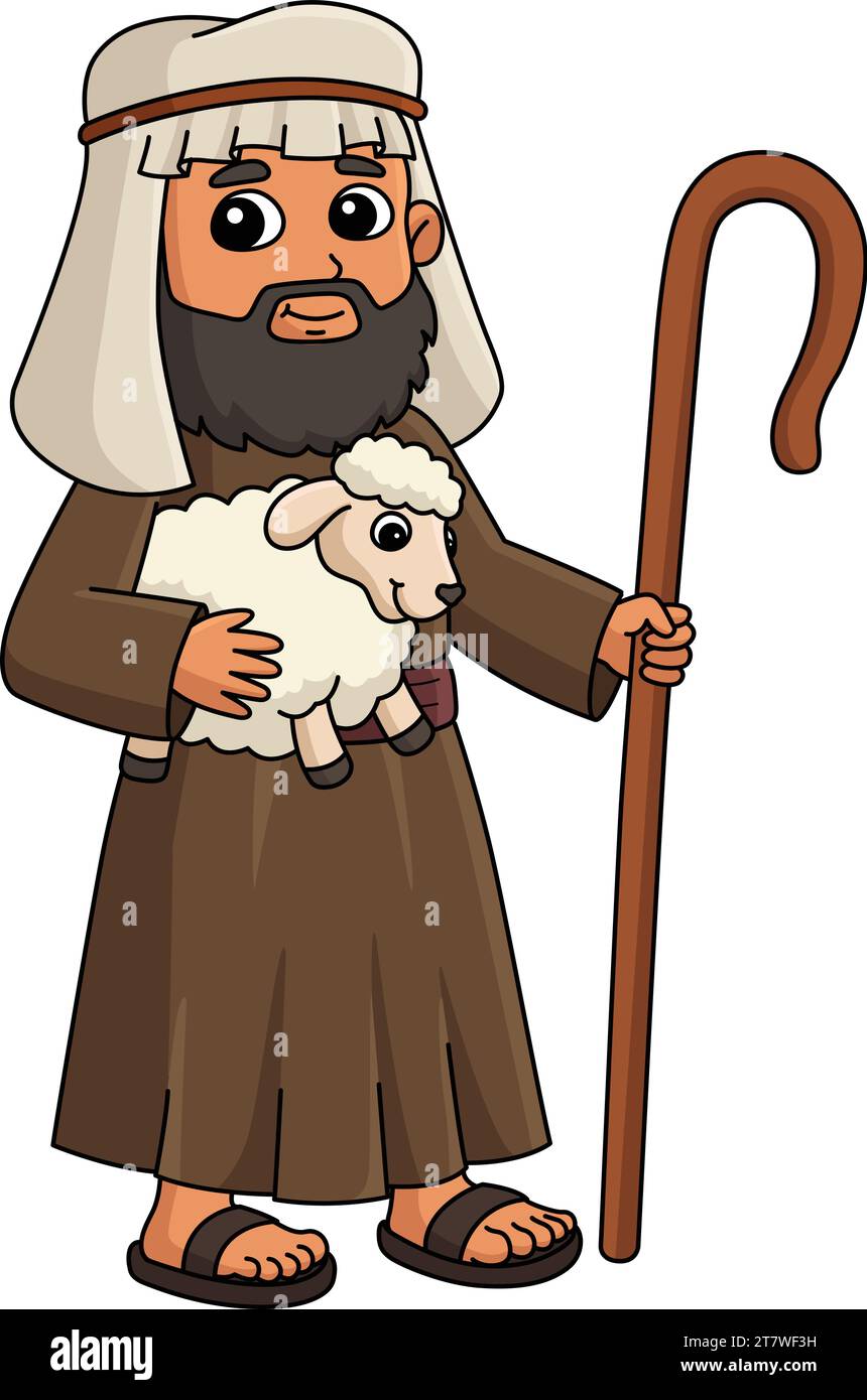 Shepherd Cartoon Farbige Clipart-Illustration Stock Vektor