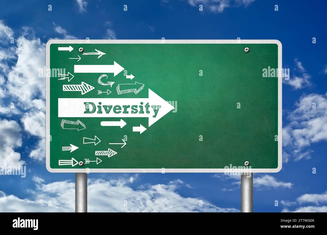 Diversität – Verkehrszeichen-Konzept Stockfoto