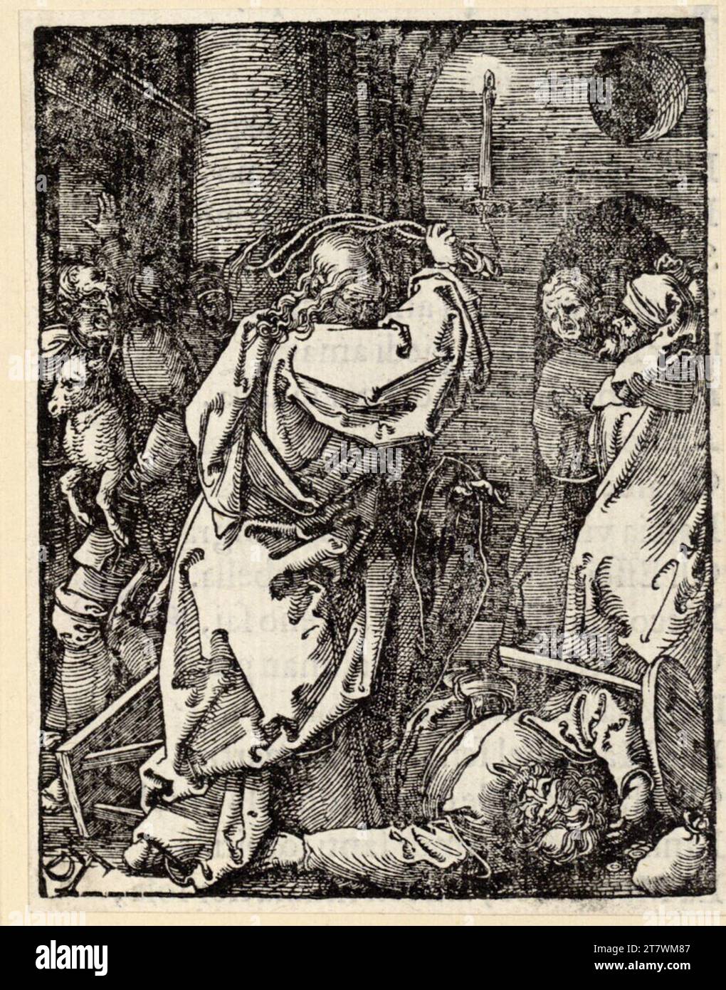 Albrecht Dürer die Vertreibung der Händler (kleine Leidenschaft, 7). Holzschnitt um 1508/09 Stockfoto