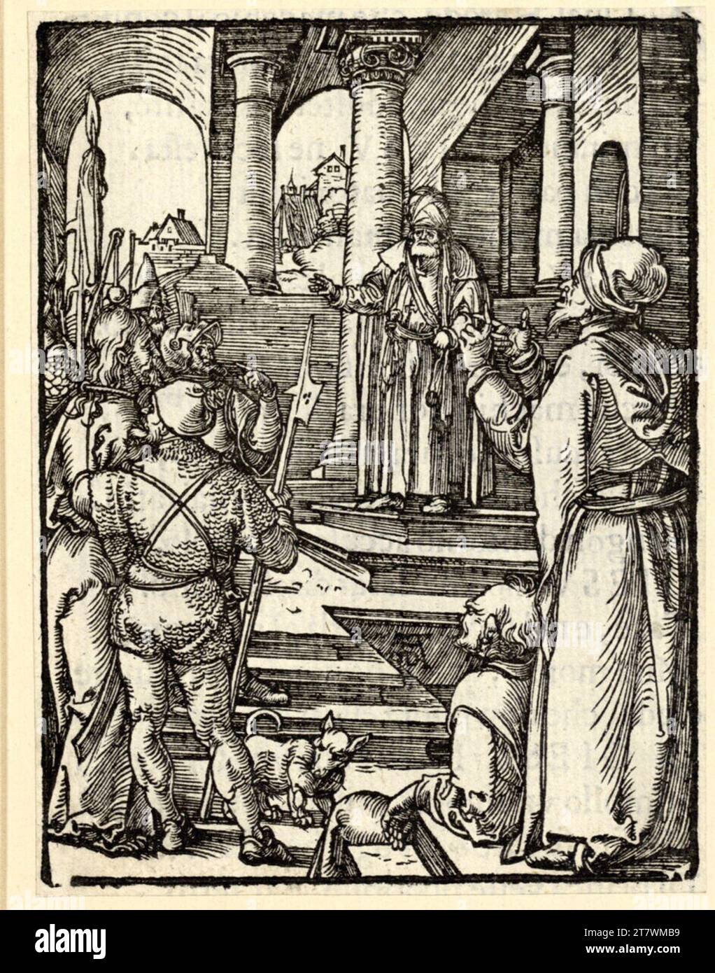 Albrecht Dürer Christus vor Pilatus (kleine Leidenschaft, 16). Holzschnitt um 1508/09 Stockfoto