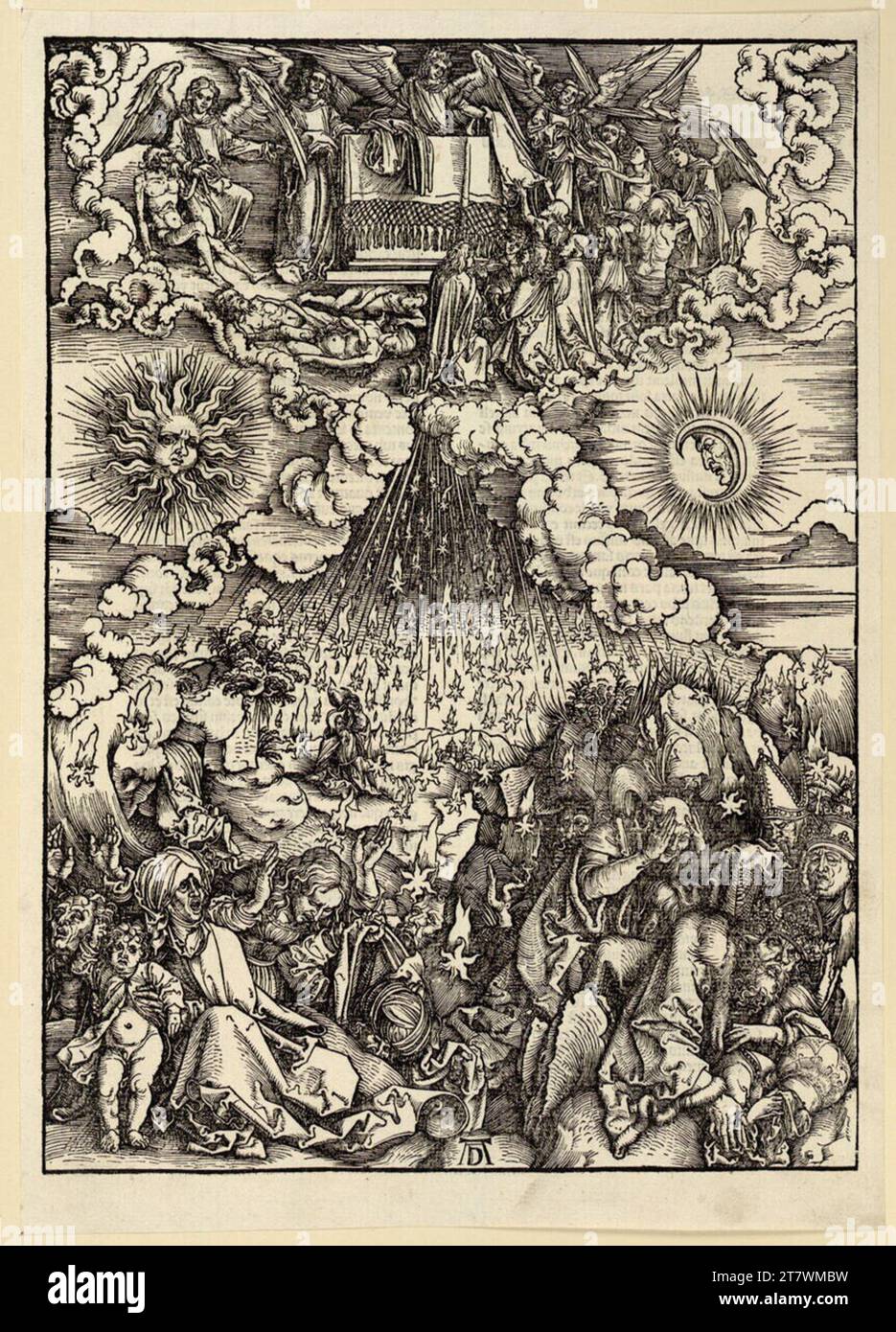 Albrecht Dürer die Öffnung des fünften und sechsten Siegels (Apokalypse, Abbildung IV). Holzschnitt um 1497/98 Stockfoto