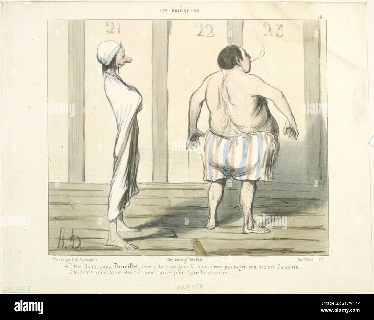 Honoré Daumier so sagen, Dad Drouillet, mit dieser Skala von .... Lithographie; farbig 1840 , 1840 Stockfoto