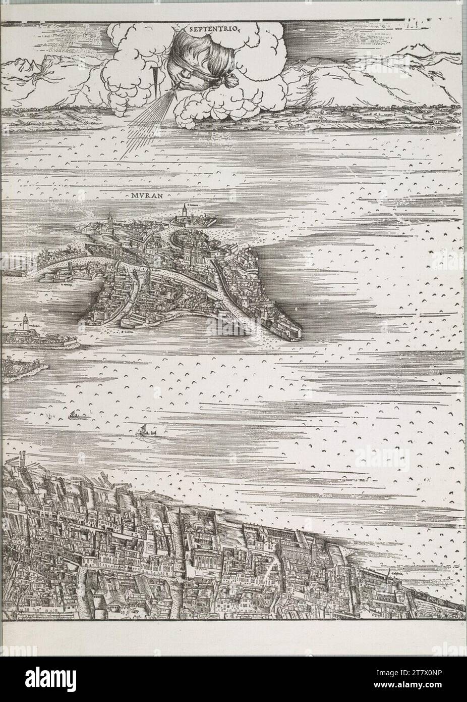 Blick auf Jacopo de' Barbari Venedig. Holzschnitt; zweiter Zustand 1497-1500, Druckabzug des 18. Jhs. Stockfoto