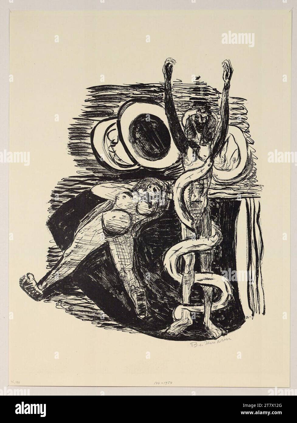 Max Beckmann Fall. Lithographie (1920) , 1920 Stockfoto