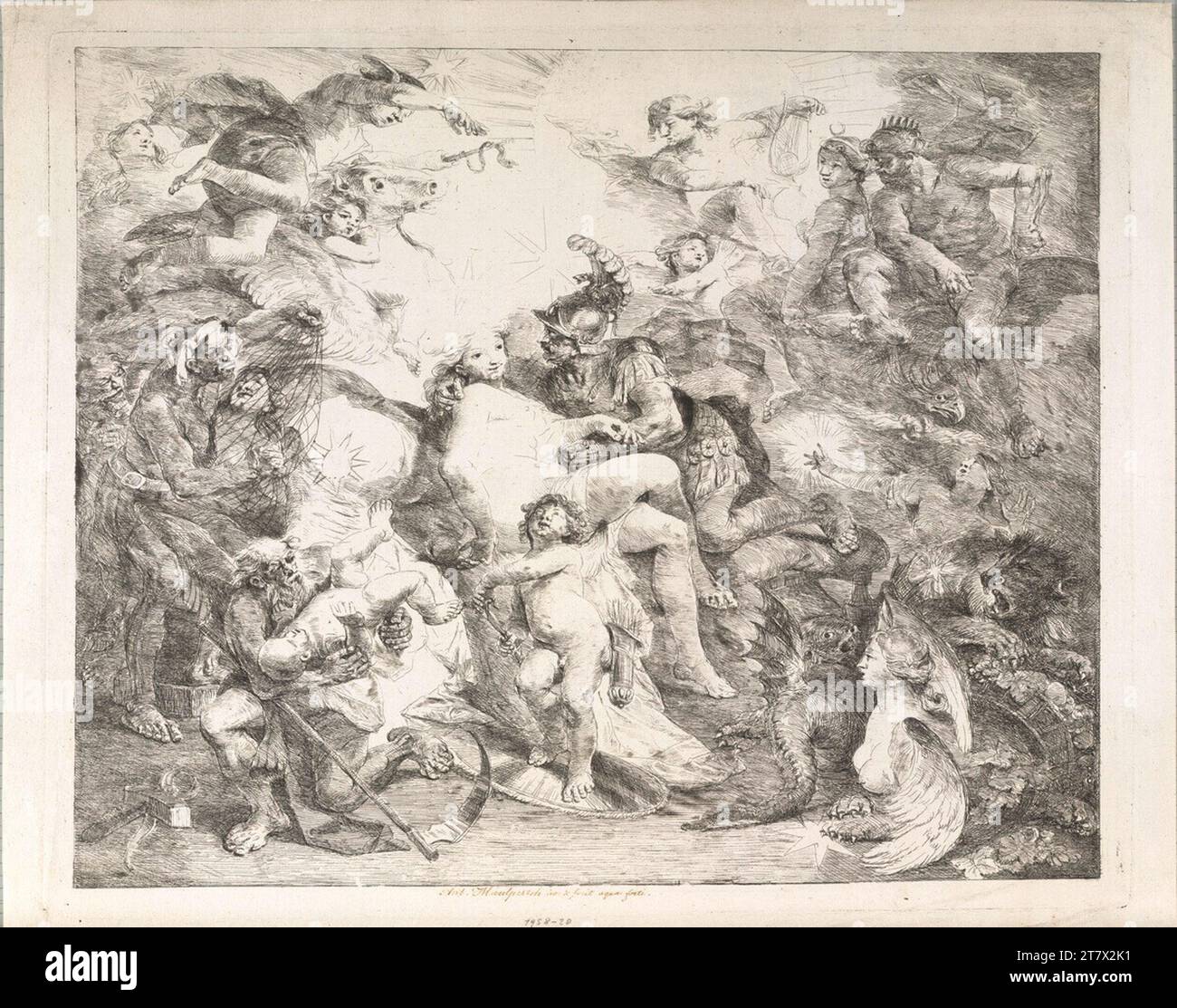 Franz Anton Maulbertsch Mars, Venus und Vulkan. Ätzen um 1780 Stockfoto