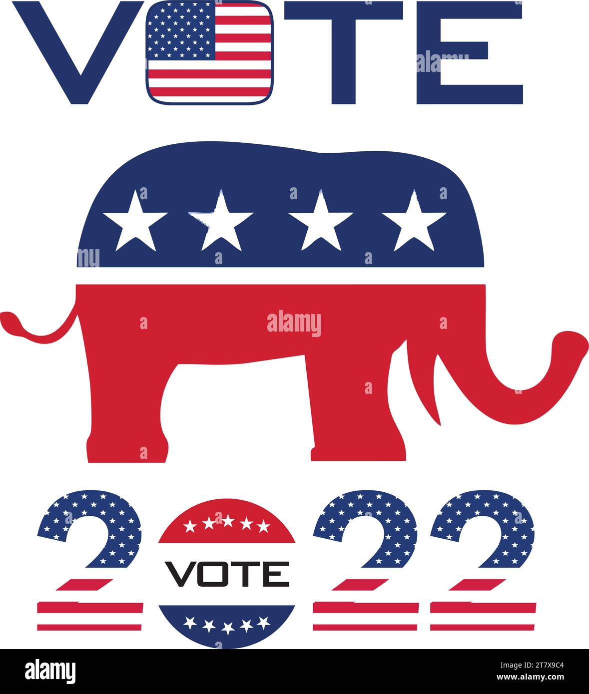 Stimmen Sie für das republikanische Logo Stock Vektor
