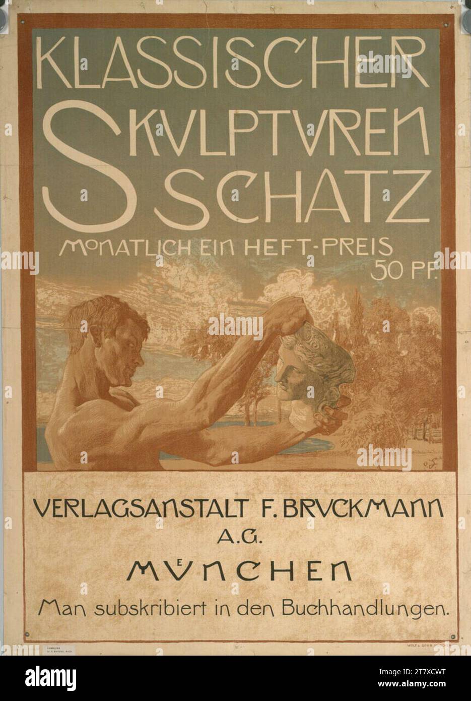 Otto Greiner Klassischer Skulpturenschatz; Eine monatliche Ausgabe; Verlagsanstalt F. Bruckmann A.G. MÜNCHEN. Farbe 1896 , 1896 Stockfoto