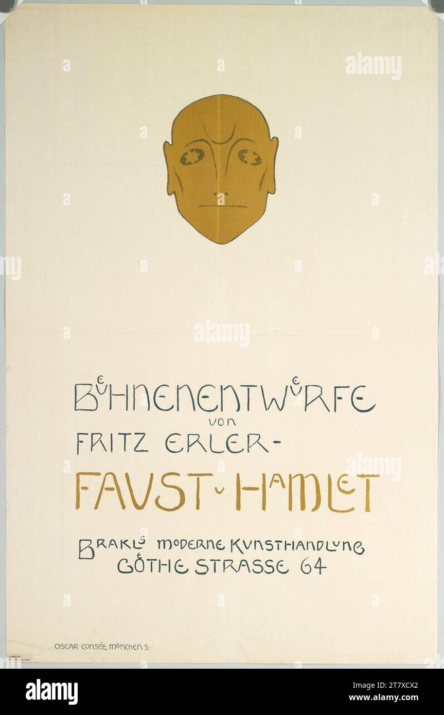 Fritz Erler Bühnenentwürfe von Fritz Erler; Faust u. Hamlet; Brakls Modern Artistrag Goethestraße 64. Farbe 1909 , 1909 Stockfoto