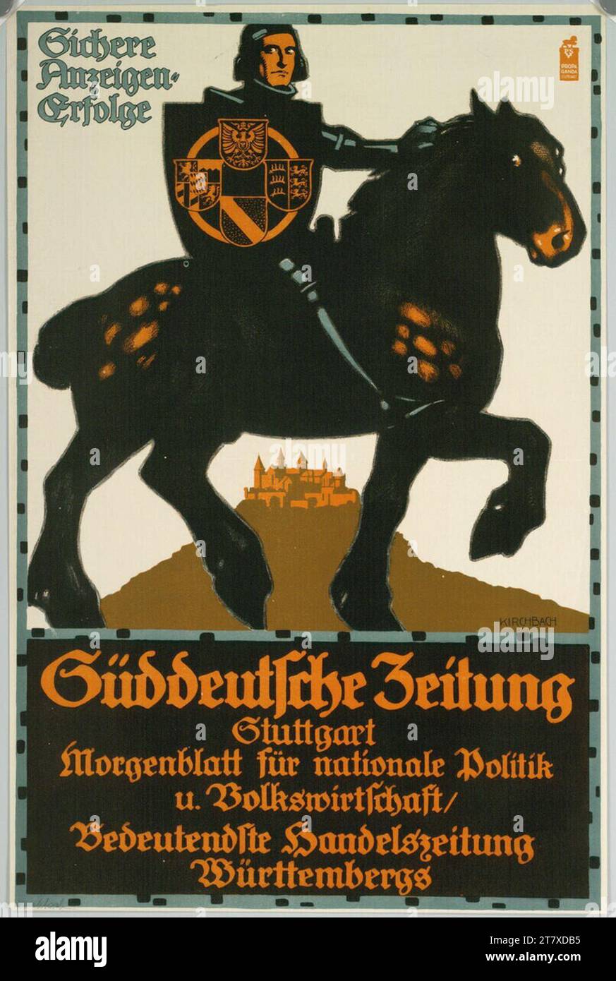 Fritz Gottfried Kirchbach Süddeutsche Zeitung Stuttgart. Farbe 1913 oder höher Stockfoto