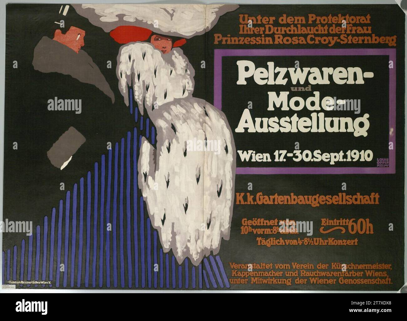 Louis Oppenheim Peldar und Modeausstellung; Wien; 1910. Farbe 1910 , 1910 Stockfoto