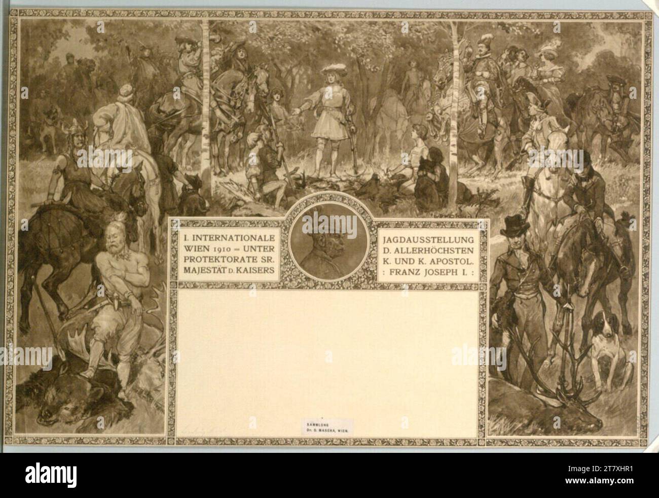 Ludwig-Koch-Diplom; I. Internationale Jagdausstellung Wien 1910. Lithographie 1910 , 1910 Stockfoto