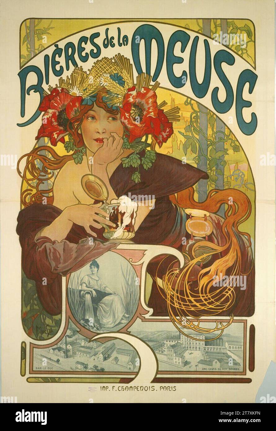 Alfons Maria Mucha Bier aus der Maas. Farbe 1897 , 1897 Stockfoto