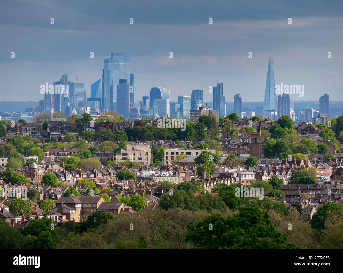 Skyline der Stadt ab Alexandra Palace, London, England, Großbritannien, Europa Stockfoto