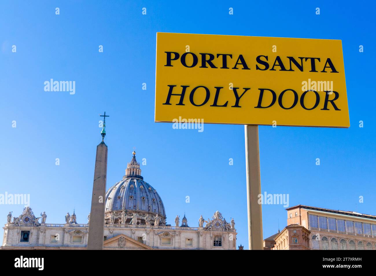Schild der Heiligen Tür, Piazza San Pietro (Petersplatz), Vatikanstadt, UNESCO-Weltkulturerbe, Rom, Latium (Latium), Italien, Europa Stockfoto