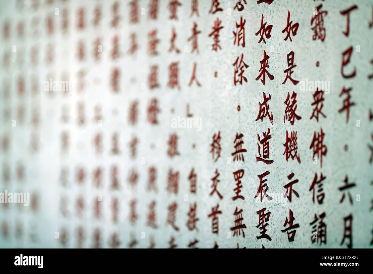 Chinesische Schriftzeichen, buddhistischer Tempel Guan Yin, Vung Tau, Vietnam, Indochina, Südostasien, Asien Stockfoto