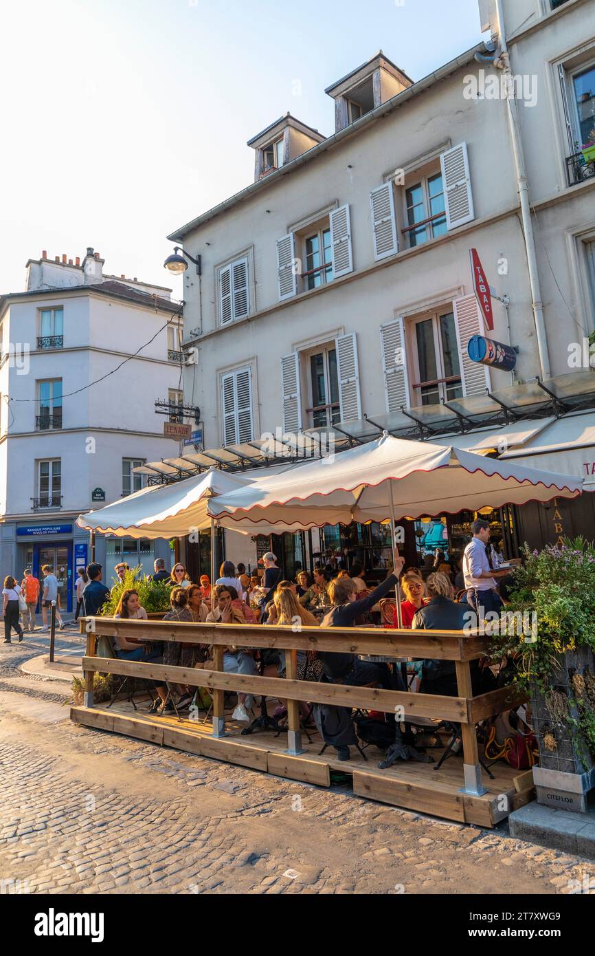 Cafe Restaurant, Montmartre, Paris, Frankreich, Europa Stockfoto