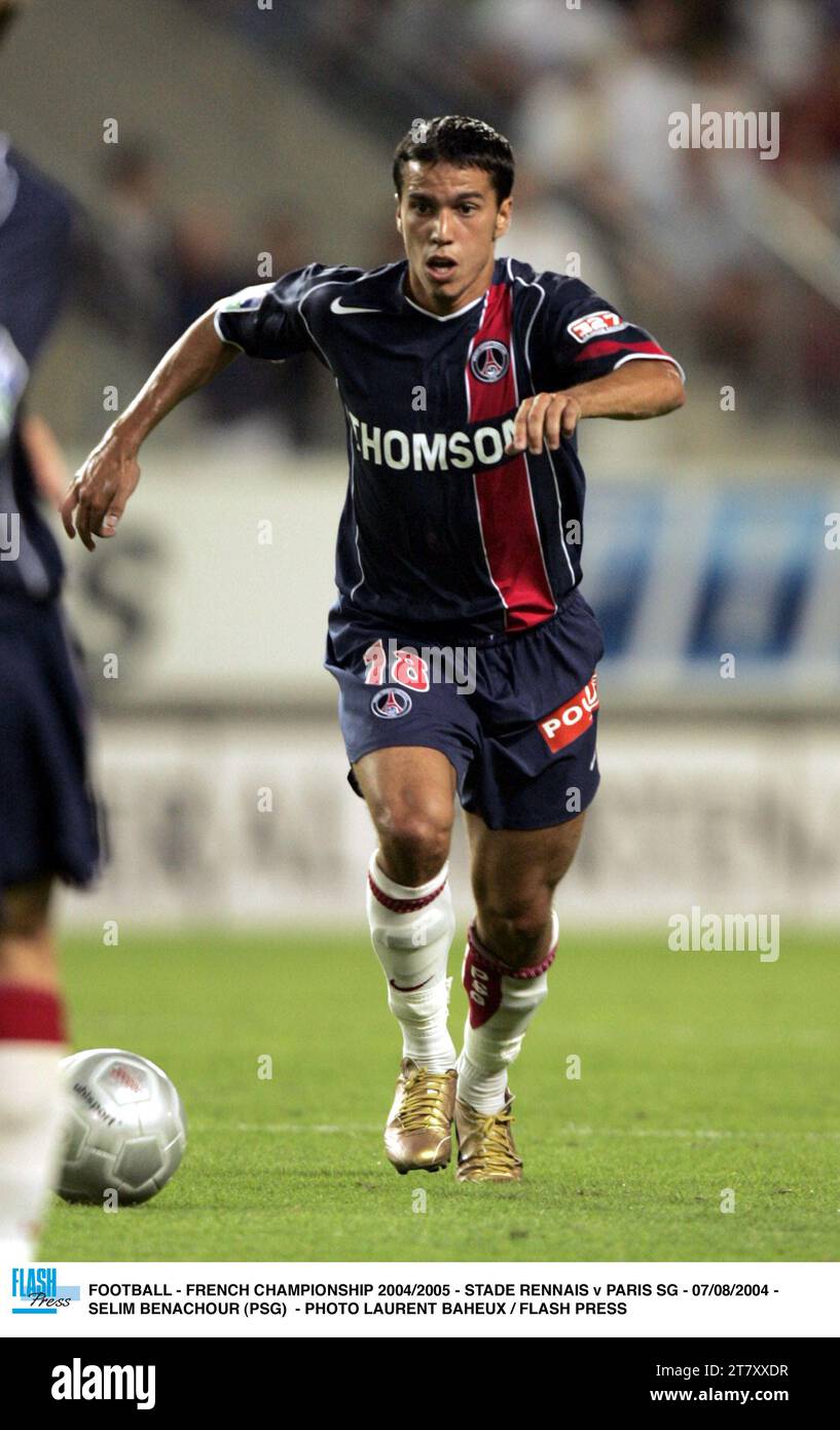 FUSSBALL - FRANZÖSISCHE MEISTERSCHAFT 2004/2005 - STADE RENNAIS / PARIS SG - 07/08/2004 - SELIM BENACHOUR (PSG) - FOTO LAURENT BAHEUX / FLASH PRESS Stockfoto